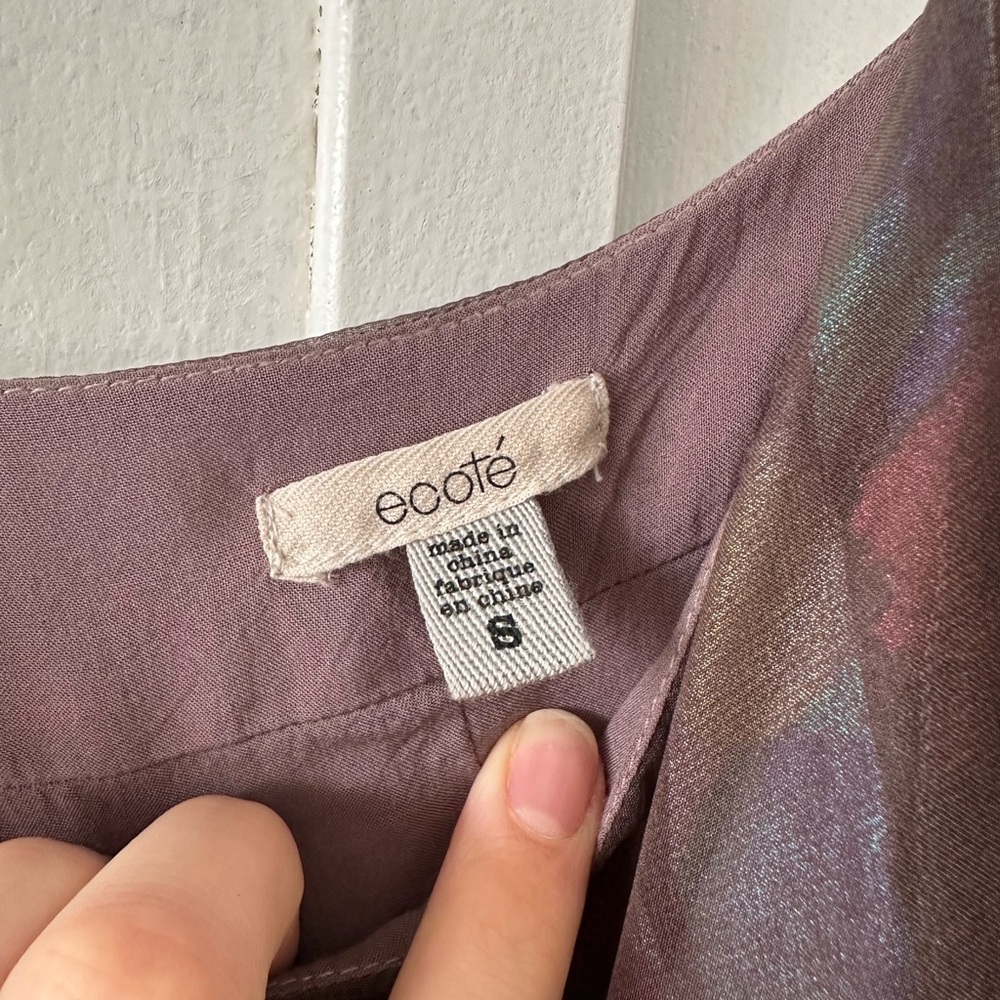 Urban Outfitters Brown Multicolor Ecote Alora Tiered Dress • Size Small - Picture 5 of 8